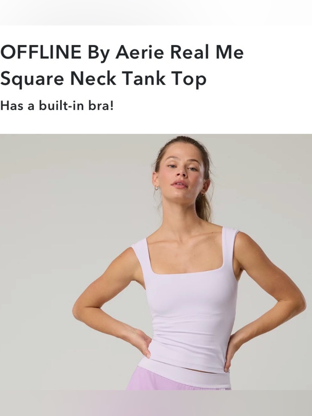 Aerie offline sqaure neck tank top